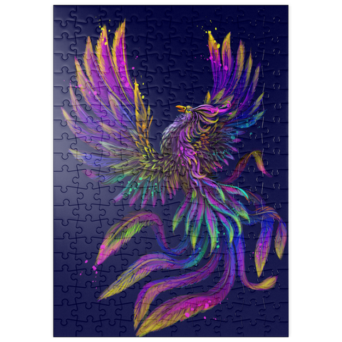 puzzleplate Künstlerisches, neonfarbenes Porträt eines Phoenix im Stil der Pop-Art 200 Puzzle