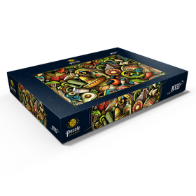 Darstellung des Puzzle Motivs Mexiko doodles - Puzzleteile: 1000