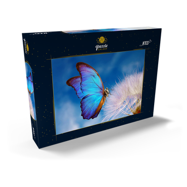 Morpho-Schmetterling mit Leuchterblume 1000 Puzzle Schachtel Ansicht2