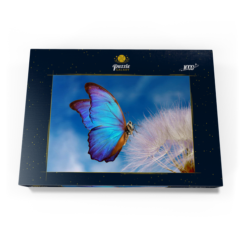 Morpho-Schmetterling mit Leuchterblume 1000 Puzzle Schachtel Ansicht3