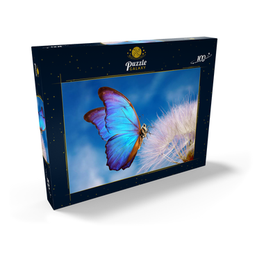 Morpho-Schmetterling mit Leuchterblume 100 Puzzle Schachtel Ansicht2