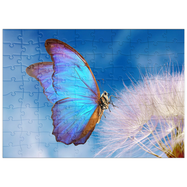 puzzleplate Morpho-Schmetterling mit Leuchterblume 100 Puzzle