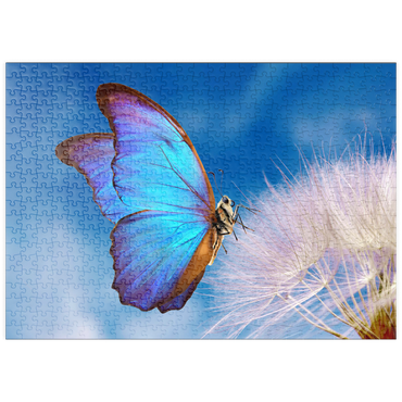puzzleplate Morpho-Schmetterling mit Leuchterblume 500 Puzzle