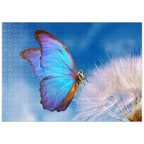 puzzleplate Morpho-Schmetterling mit Leuchterblume 500 Puzzle