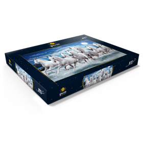Darstellung des Puzzle Motivs Sieben Pferde im Galopp - Puzzleteile: 100