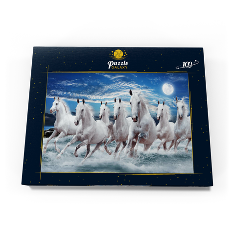 Sieben Pferde im Galopp 100 Puzzle Schachtel Ansicht3