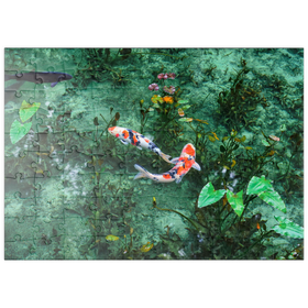 Darstellung des Puzzle-Motivs Monets Koi Teich in der Stadt Seki in der Präfektur Gifu, Japan – Puzzleteile: 100