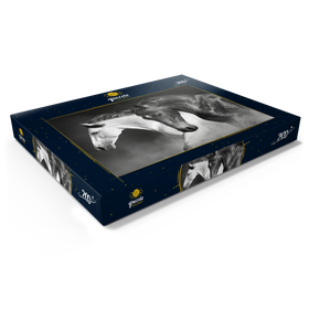 Darstellung des Puzzle Motivs Pferde laufen Galopp in der Wüste - Puzzleteile: 200