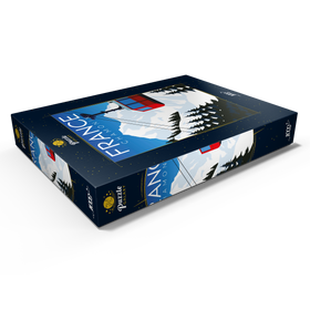 Darstellung des Puzzle Motivs Chamonix Frankreich, Art Deco style Vintage Poster, Illustration - Puzzleteile: 1000