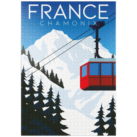 puzzleplate Chamonix Frankreich, Art Deco style Vintage Poster, Illustration 1000 Puzzle