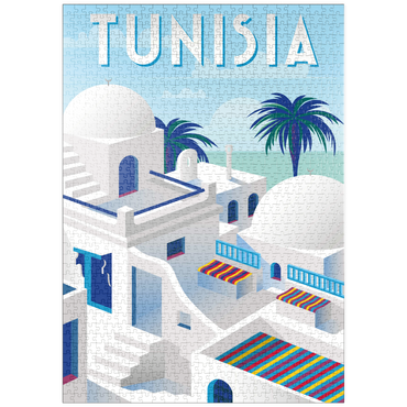 puzzleplate Tunesien, Art Deco style Vintage Poster, Illustration 1000 Puzzle