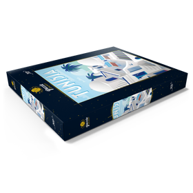 Darstellung des Puzzle Motivs Tunesien, Art Deco style Vintage Poster, Illustration - Puzzleteile: 200