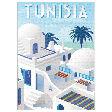 puzzleplate Tunesien, Art Deco style Vintage Poster, Illustration 500 Puzzle