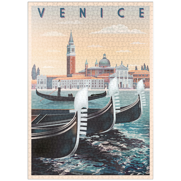 puzzleplate Venedig, Italien, Vietnam, Art Deco style Vintage Poster, Illustration 1000 Puzzle