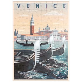 Darstellung des Puzzle-Motivs Venedig, Italien, Art Deco style Vintage Poster, Illustration – Puzzleteile: 100