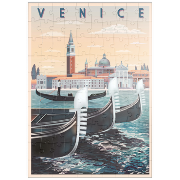 puzzleplate Venedig, Italien, Vietnam, Art Deco style Vintage Poster, Illustration 100 Puzzle