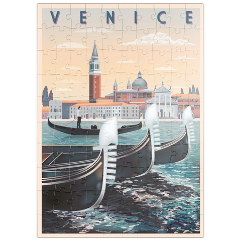 puzzleplate Venedig, Italien, Vietnam, Art Deco style Vintage Poster, Illustration 100 Puzzle