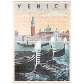 Darstellung des Puzzle-Motivs Venedig, Italien, Art Deco style Vintage Poster, Illustration – Puzzleteile: 200