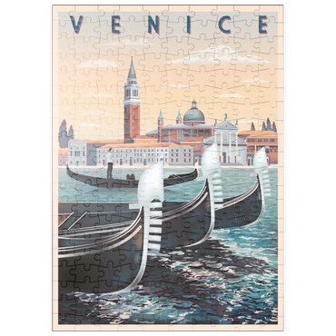 puzzleplate Venedig, Italien, Vietnam, Art Deco style Vintage Poster, Illustration 200 Puzzle