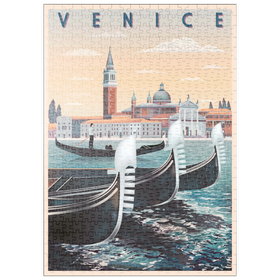 Darstellung des Puzzle-Motivs Venedig, Italien, Art Deco style Vintage Poster, Illustration – Puzzleteile: 500