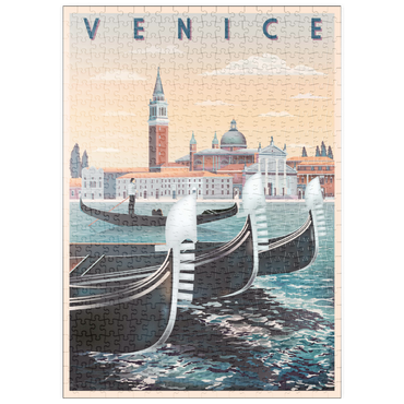 puzzleplate Venedig, Italien, Vietnam, Art Deco style Vintage Poster, Illustration 500 Puzzle