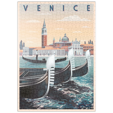 puzzleplate Venedig, Italien, Vietnam, Art Deco style Vintage Poster, Illustration 500 Puzzle
