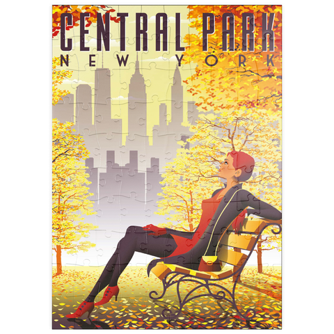 puzzleplate Central Park, New York, Art Deco style Vintage Poster, Illustration 100 Puzzle