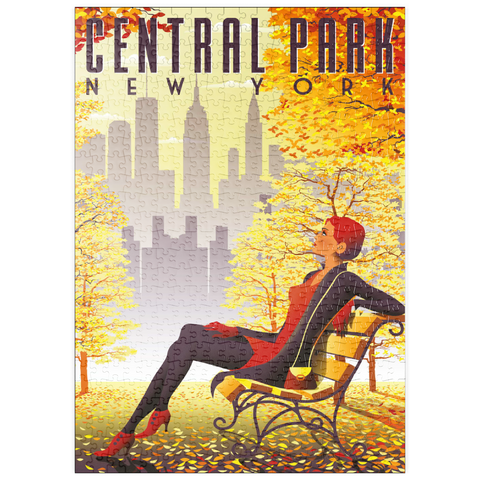 puzzleplate Central Park, New York, Art Deco style Vintage Poster, Illustration 500 Puzzle