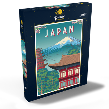 Traditionelles Haus, Japan, Art Deco style Vintage Poster, Illustration 200 Puzzle Schachtel Ansicht2