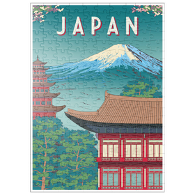 Darstellung des Puzzle-Motivs Traditionelles Haus, Japan, Art Deco style Vintage Poster, Illustration – Puzzleteile: 200