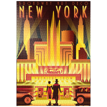 puzzleplate New York Night Broadway, Art Deco style Vintage Poster, Illustration 1000 Puzzle