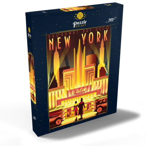 New York Night Broadway, Art Deco style Vintage Poster, Illustration 200 Puzzle Schachtel Ansicht2