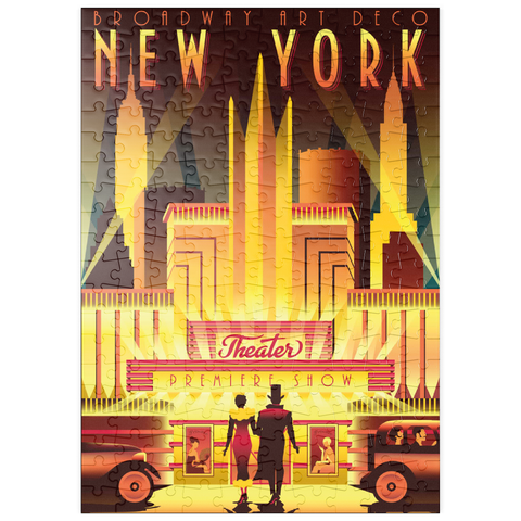 puzzleplate New York Night Broadway, Art Deco style Vintage Poster, Illustration 200 Puzzle