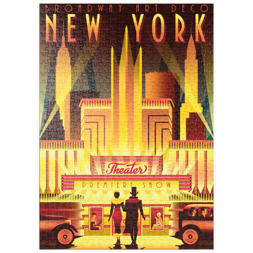 puzzleplate New York Night Broadway, Art Deco style Vintage Poster, Illustration 500 Puzzle