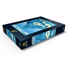 Darstellung des Puzzle Motivs Matterhorn Schweiz, Art Deco style Vintage Poster, Illustration - Puzzleteile: 1000