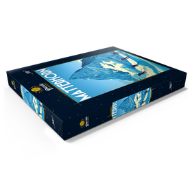 Darstellung des Puzzle Motivs Matterhorn Schweiz, Art Deco style Vintage Poster, Illustration - Puzzleteile: 200