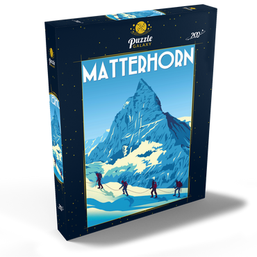 Matterhorn Schweiz, Art Deco style Vintage Poster, Illustration 200 Puzzle Schachtel Ansicht2