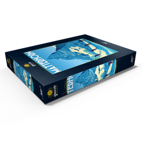 Darstellung des Puzzle Motivs Matterhorn Schweiz, Art Deco style Vintage Poster, Illustration - Puzzleteile: 500