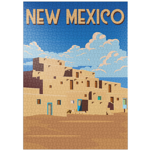 puzzleplate New Mexico, USA, Art Deco style Vintage Poster, Illustration 1000 Puzzle
