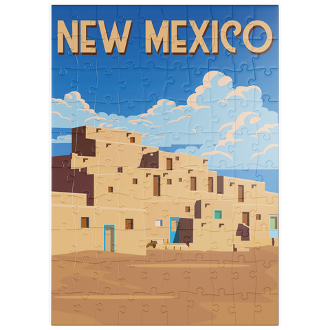 puzzleplate New Mexico, USA, Art Deco style Vintage Poster, Illustration 100 Puzzle