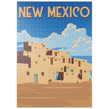 puzzleplate New Mexico, USA, Art Deco style Vintage Poster, Illustration 500 Puzzle