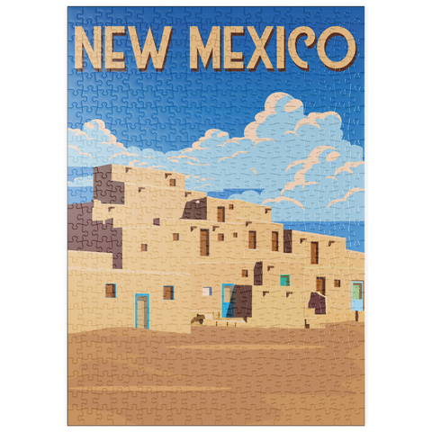puzzleplate New Mexico, USA, Art Deco style Vintage Poster, Illustration 500 Puzzle