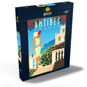 Côte d'Azur, Art Deco style Vintage Poster, Illustration 200 Puzzle Schachtel Ansicht2