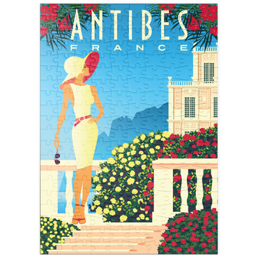 puzzleplate Côte d'Azur, Art Deco style Vintage Poster, Illustration 200 Puzzle