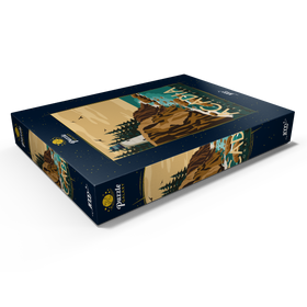 Darstellung des Puzzle Motivs Acadia-Nationalpark, Maine, USA, Art Deco style Vintage Poster, Illustration - Puzzleteile: 1000