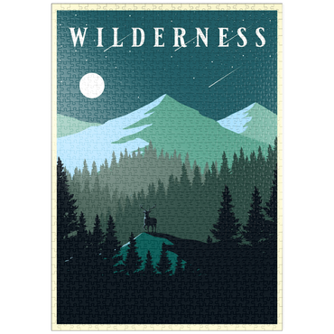 puzzleplate Mountain Wilderness, Art Deco style Vintage Poster, Illustration 1000 Puzzle