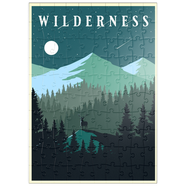 puzzleplate Mountain Wilderness, Art Deco style Vintage Poster, Illustration 100 Puzzle