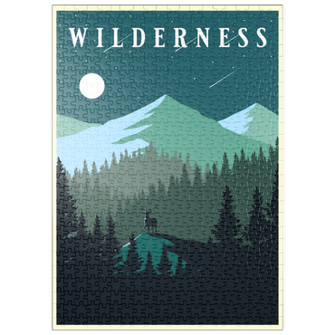 puzzleplate Mountain Wilderness, Art Deco style Vintage Poster, Illustration 500 Puzzle