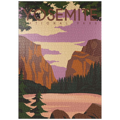 puzzleplate Yosemite National Park Central California, USA, Art Deco style Vintage Poster, Illustration 1000 Puzzle