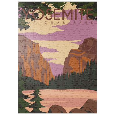 puzzleplate Yosemite National Park Central California, USA, Art Deco style Vintage Poster, Illustration 200 Puzzle